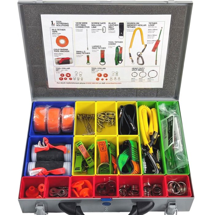 Leach’s Tool Tethering Solutions Kit in Heavy Duty Metal Case - Image 1
