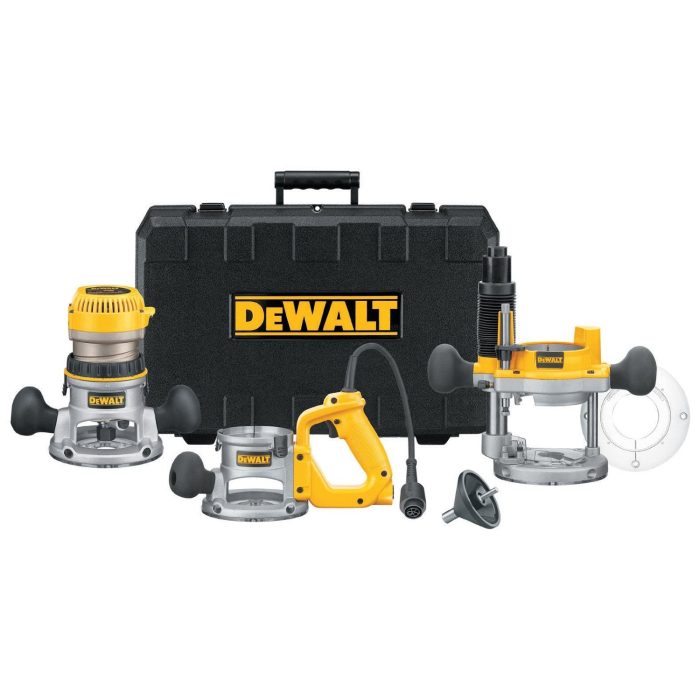 DeWALT DW618B3 2.25HP D-Handle Plunge Fixed Base Router Tool Kit - DW618 - Image 1