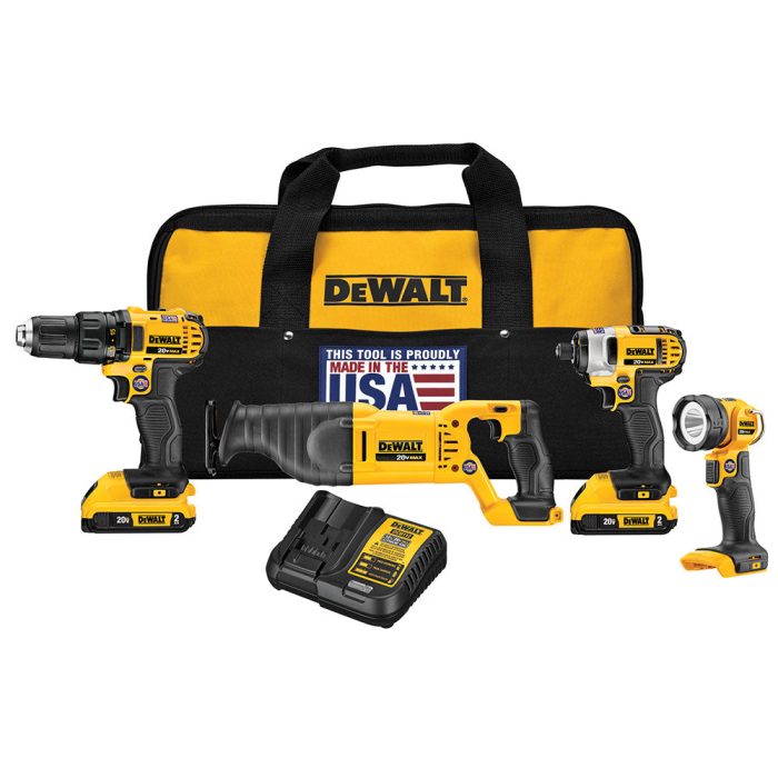 DeWALT DCK420D2 20V MAX Cordless Lithium-Ion 4-Tool Combo Kit - Image 1