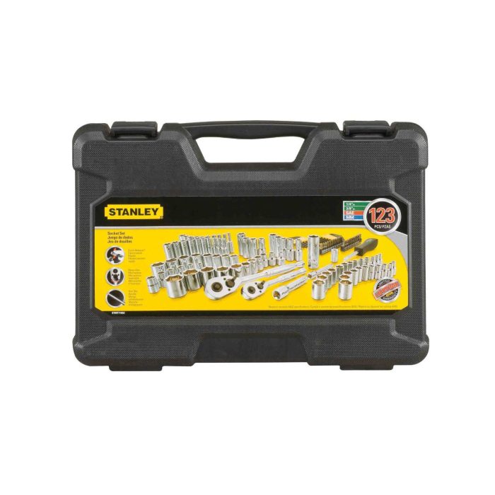 Stanley STMT71652 Chrome Vanadium Forged Body Polished Socket Set, (123-Piece) - Image 1