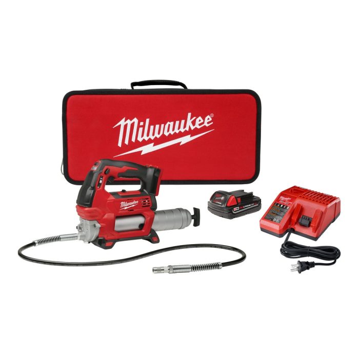 Milwaukee 2646-21CT M18 18V 2-Speed 48-Inch Hose Grease Gun Kit - Image 1