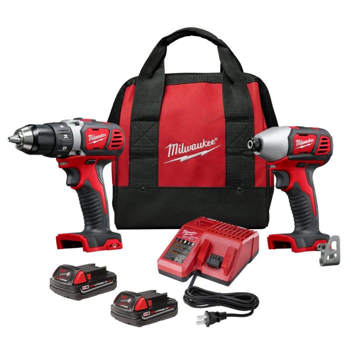 Milwaukee 2691-22 M18 18V Cordless Li-Ion Drill Driver / Impact Driver Combo Kit - Image 1