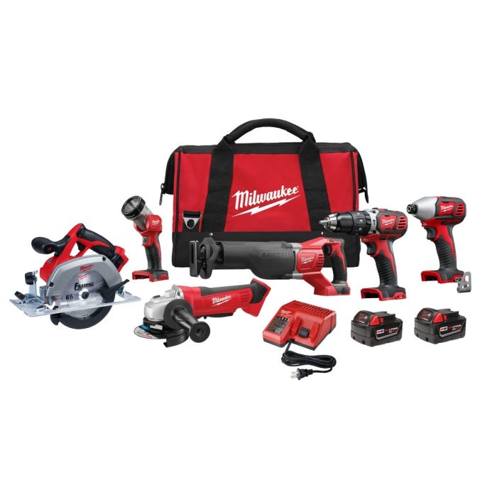 Milwaukee 2696-26 M18 18V Cordless Power Lithium-Ion 6-Tool Combo Kit - Image 1