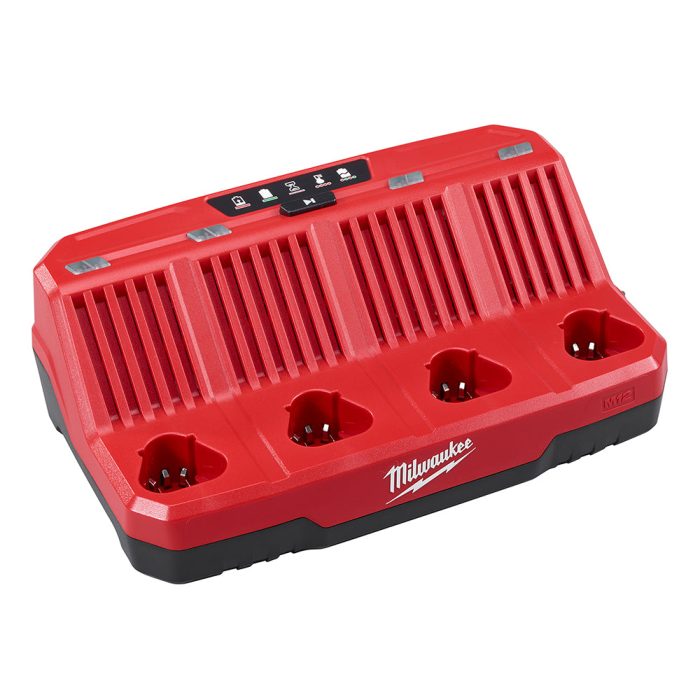 Milwaukee 48-59-1204 M12 12V REDLINK 4-Bay Skip Button Battery Charger - Image 1