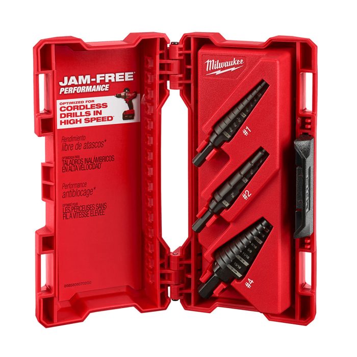 Milwaukee 48-89-9221 3-Flat Black Oxide Jam-Free Step Drill Bit Set - 3pc - Image 1