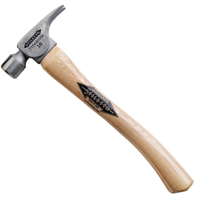Stiletto FH10C 14.5-Inch 10-Oz Titanium Smooth Curved Hickory Handle Hammer - Image 1