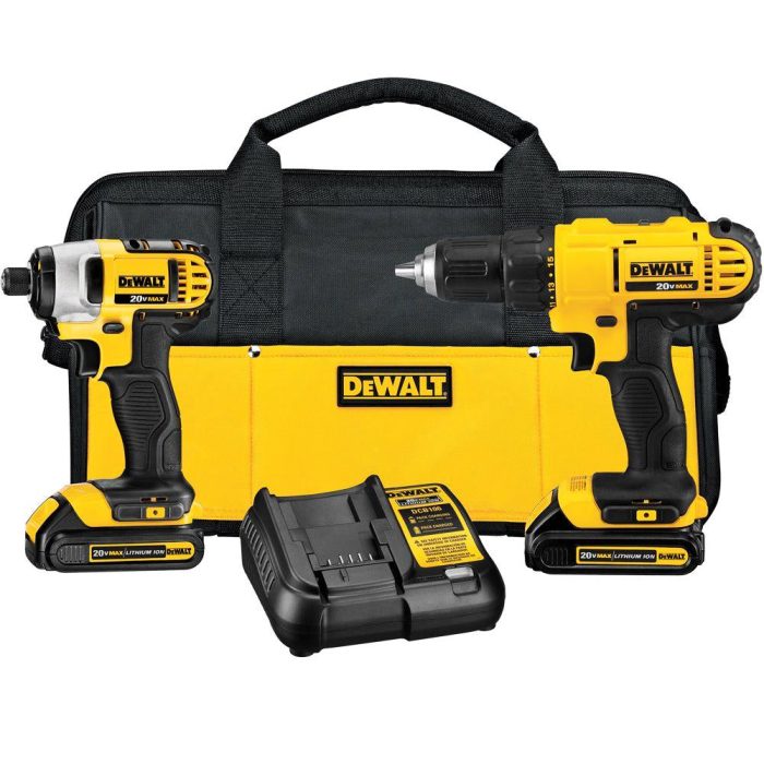 DeWALT DCK240C2 20V Compact Drill Driver/Impact Driver Combo Kit - Image 1