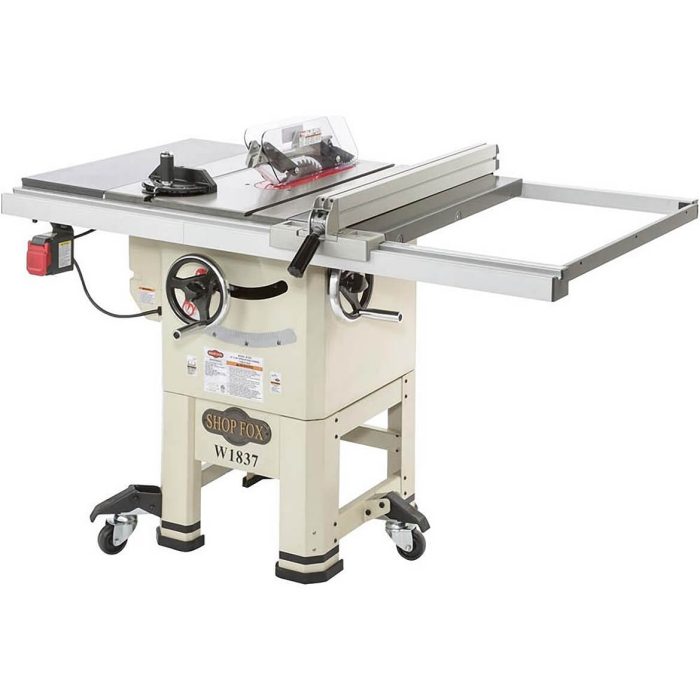 Shop Fox W1837 10" 2 HP Open-Stand Hybrid Table Saw with Enclosed Cabinet Bottom - Image 1