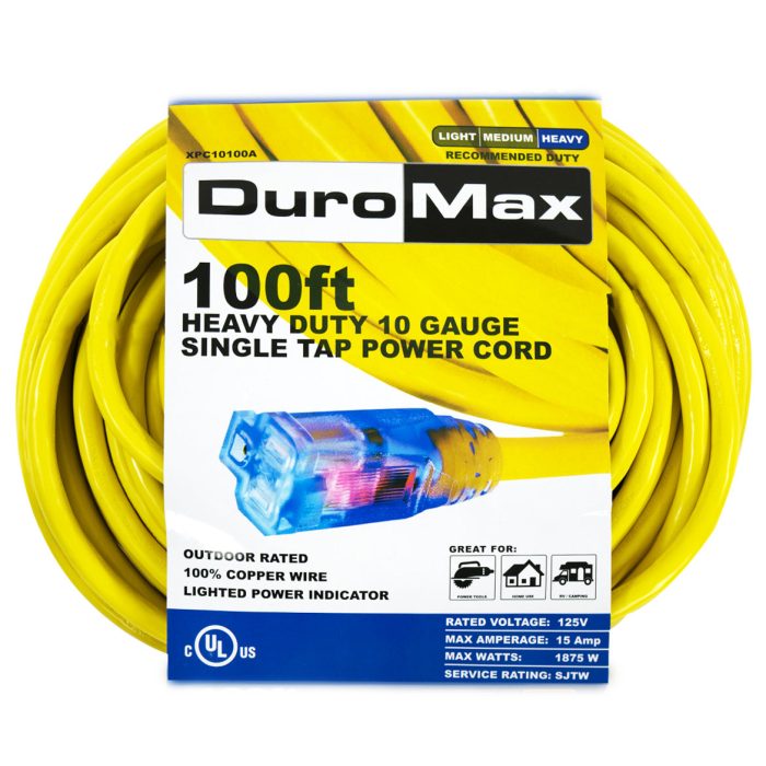 DuroMax XPC10100A 100-Foot 10 Gauge Single Tap Extension Power Cord - Image 1