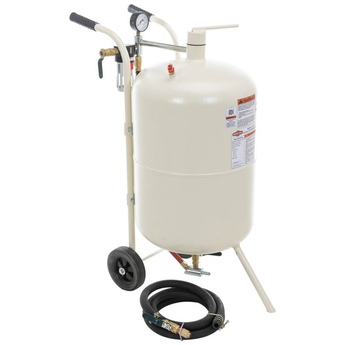 Shop Fox M1115 20 Gallon 65-125 Psi Heavy Duty Portable Rolling Sandblaster - Image 1