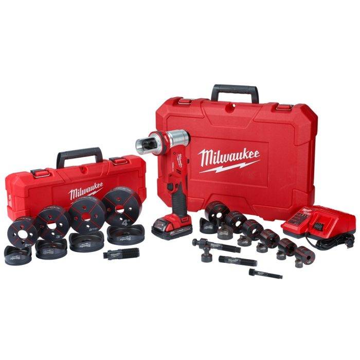 Milwaukee 2677-23 M18 18V 4-Inch 6-Ton Forcelogic Knockout Tool Kit - Image 1