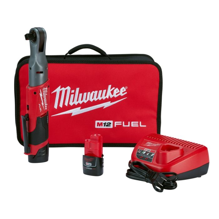 Milwaukee 2558-22 M12 FUEL 12V 1/2-Inch 60-Ft-Lbs. Li-Ion Cordless Ratchet Kit - Image 1