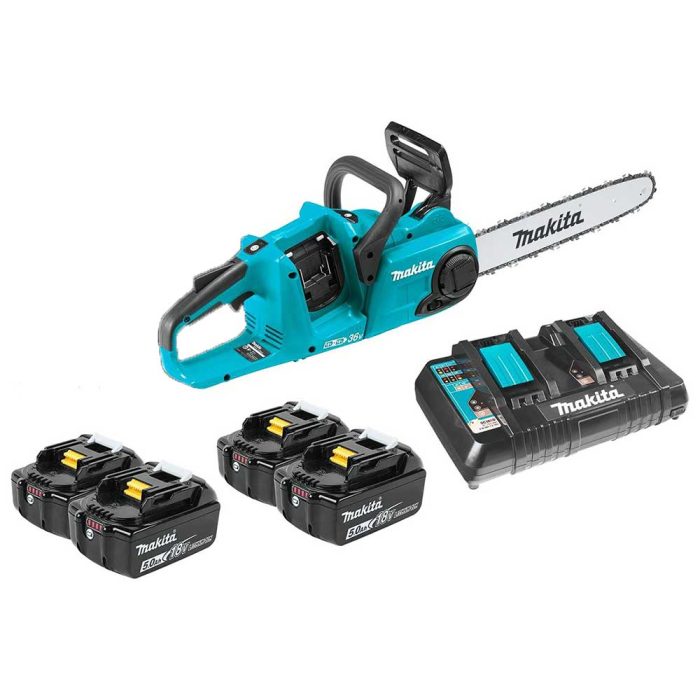 Makita X2 XCU03PT1 36-Volt LXT 14-Inch 5.0Ah Lithium-Ion Brushless Chainsaw Kit - Image 1