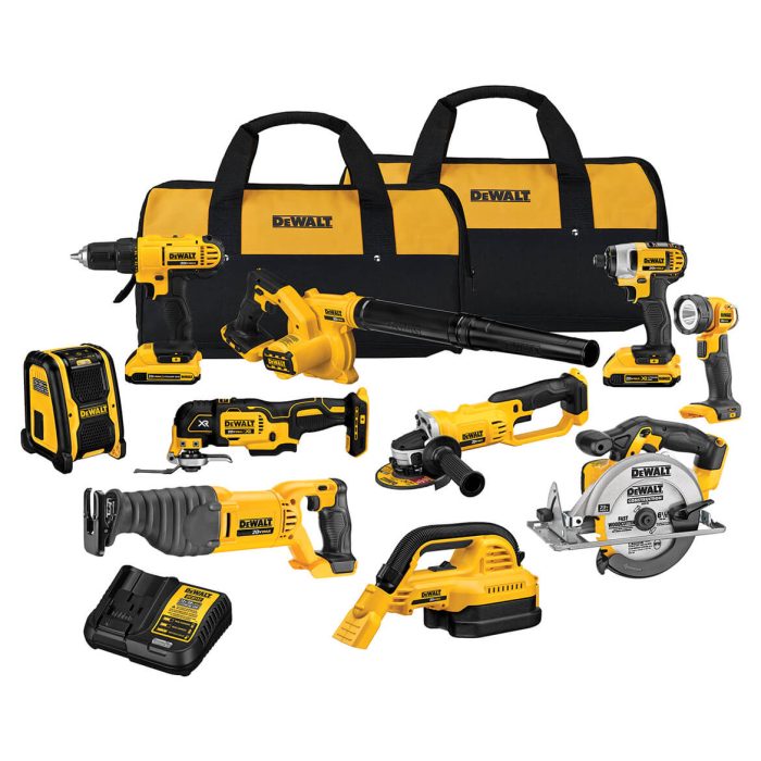 DeWALT DCK1020D2 20V 10 Tool 2 0Ah Lithium Ion Cordless Power Tool Combo Kit - Image 1