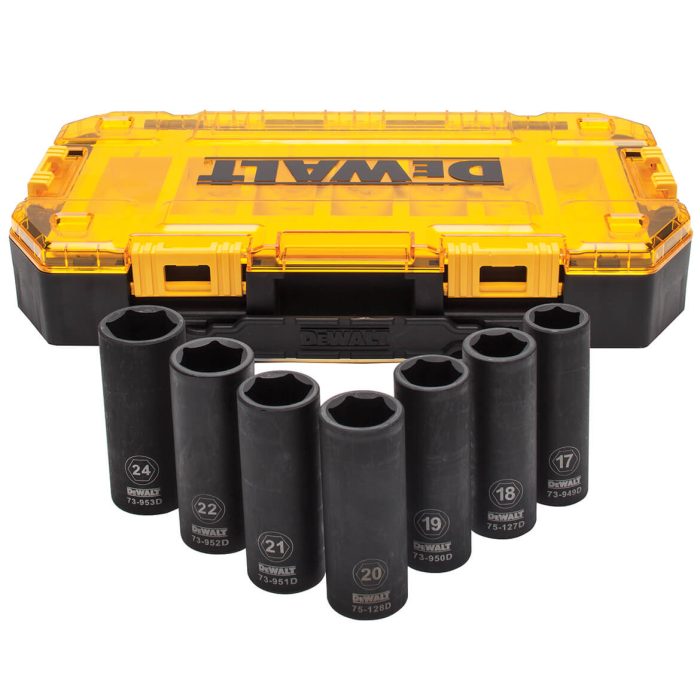 DeWALT DWMT74737 1/2-Inch Drive Deep Metric Impact Socket Set - 7pc - Image 1