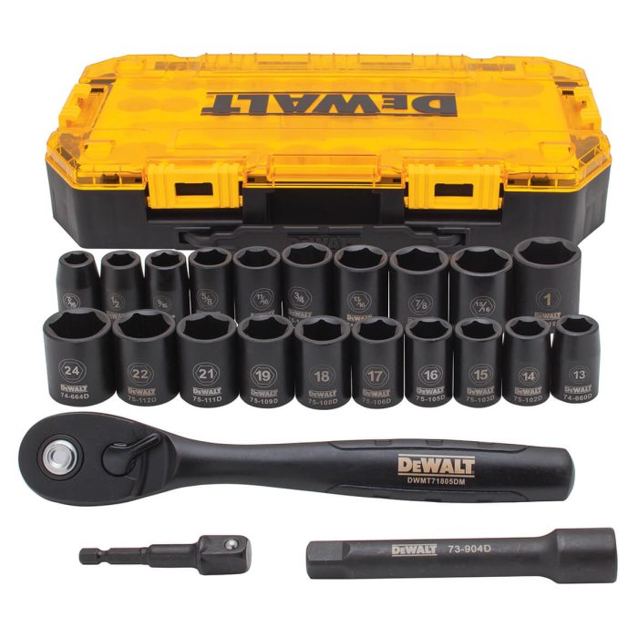 DeWALT DWMT74739 1/2-Inch Drive Combination Impact Socket Set - 23pc - Image 1