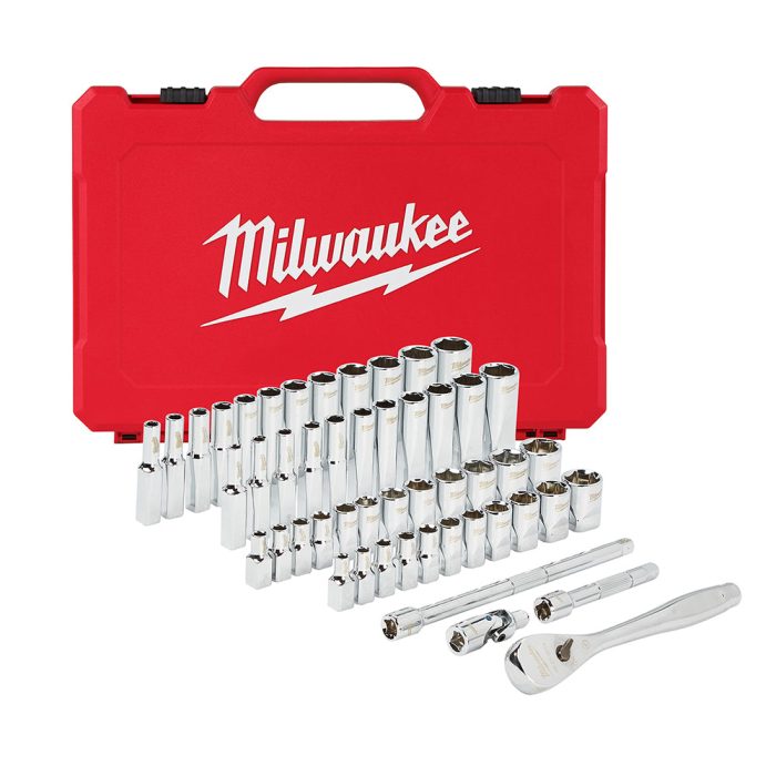 Milwaukee 48-22-9004 1/4-Inch Drive SAE and Metric Ratchet and Socket Set - 50pc - Image 1