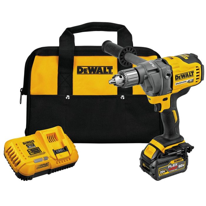 DeWALT DCD130T1 60V FLEXVOLT 1/2 Inch 6.0Ah E-Clutch Mixer/Drill Kit - Image 1