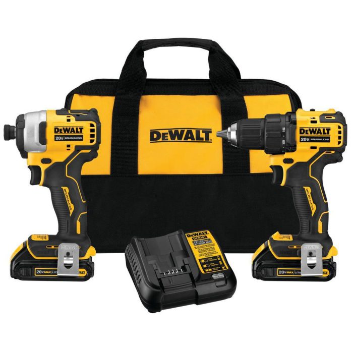 DeWALT DCK278C2 20V Brushless Cordless Atomic Driver and Drill Combo Kit - Image 1