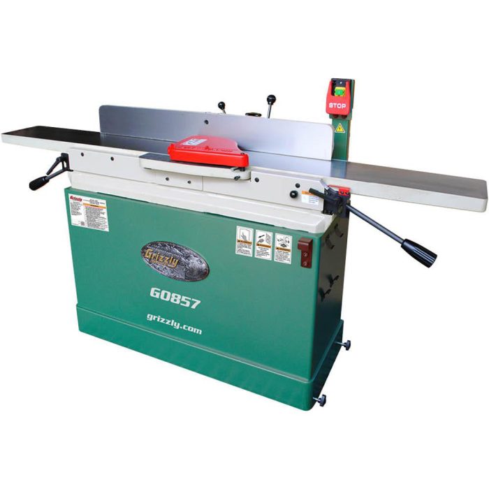 Grizzly G0857 230V 8 Inch x 76 Inch Parallelogram Jointer with Mobile Base - Image 1