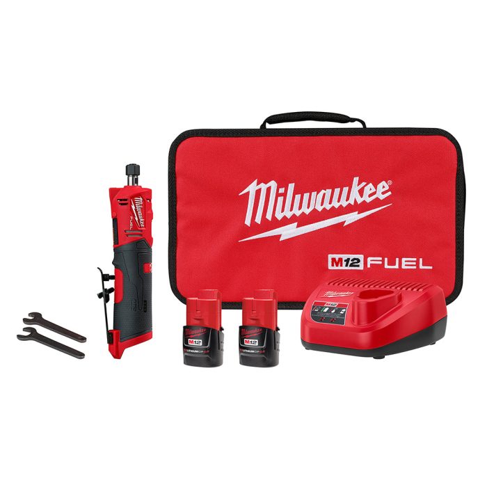 Milwaukee 2486-22 M12 FUEL 12V 1/4" Cordless Brushless Straight Die Grinder Kit - Image 1