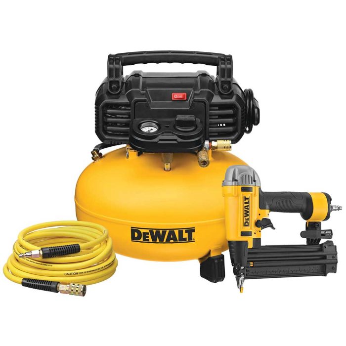 DeWALT DWFP1KIT 165 PSI 18 Gauge 2-1/8" Pneumatic Nailer w/Compressor Combo Kit - Image 1