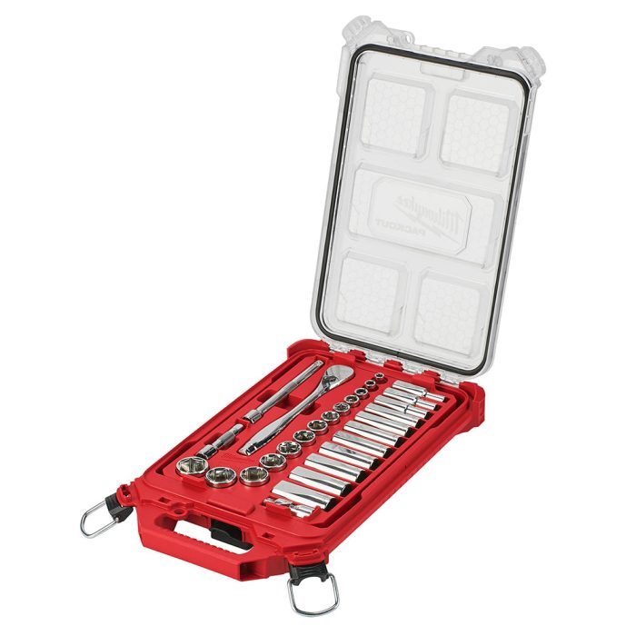 Milwaukee 48-22-9481 3/8” Ratchet SAE Mechanics Tool Set w/ Packout Case - 28pc - Image 1