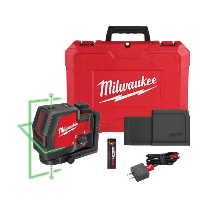 Milwaukee 3522-21 REDLITHIUM USB Rechargeable Green Cross w/ Plumb Points Laser - Image 1