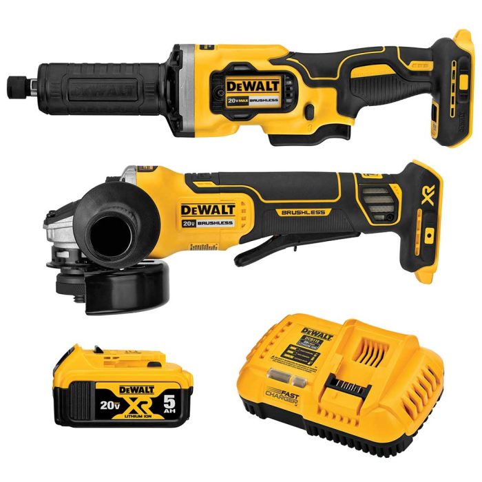 DeWALT DCK203P1 20V MAX XR Grinder/Die Grinder Cordless 2 Tool Combo Kit - Image 1