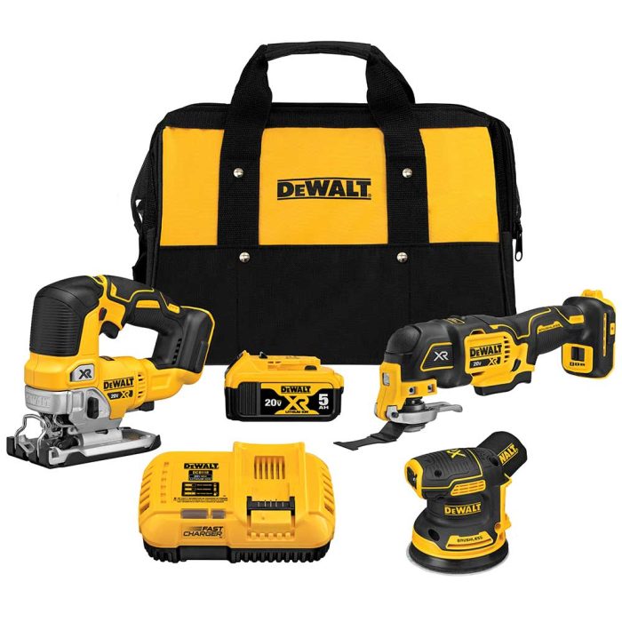 DeWALT DCK300P1 20V MAX XR Cordless Industrial Woodworking 3 Tool Combo Kit - Image 1