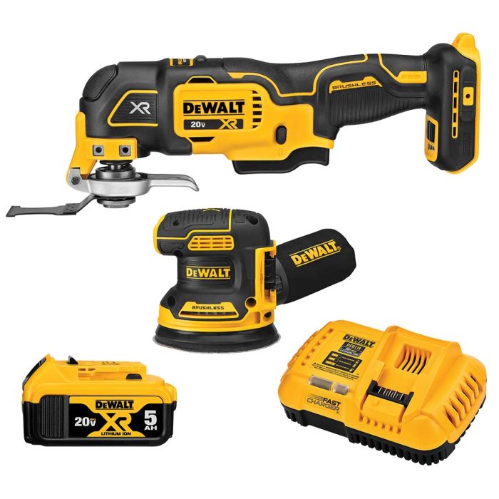 DeWALT DCK202P1 20V MAX XR Sander/Oscillating Cordless 2 Tool Combo Kit - Image 1