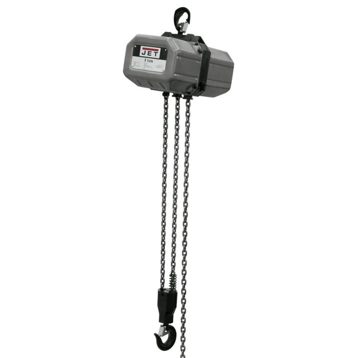 JET 1SS-1C-20 115V/230V 1 Ton 1 Phase Electric Chain Hoist w/ 20' Lift - Image 1