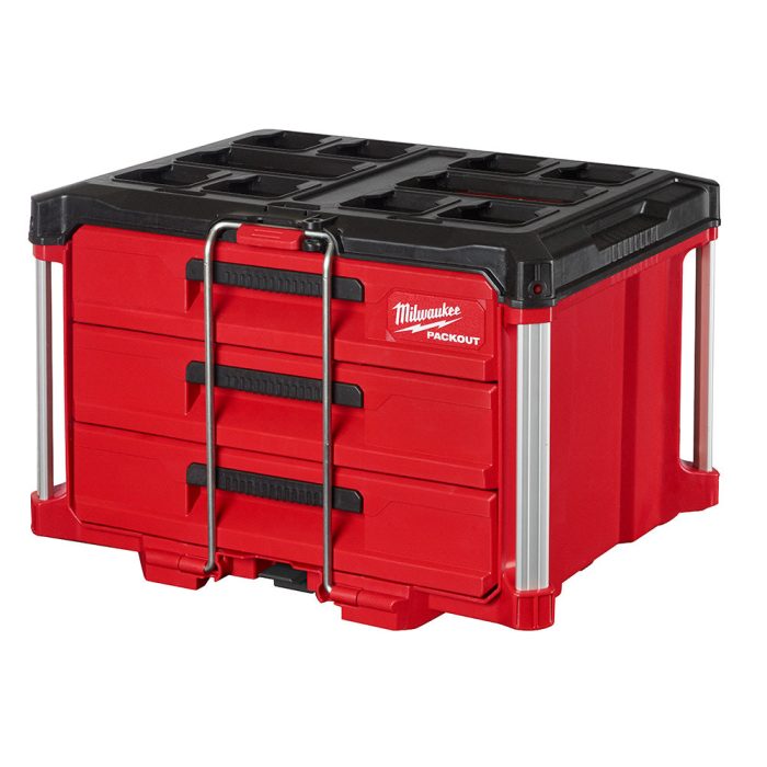 Milwaukee 48-22-8443 PACKOUT 3 Drawer Durable Tool Box w/ 50lbs Capacity - Image 1