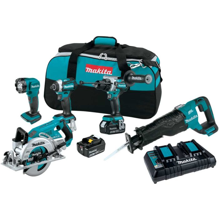 Makita XT507PT 18V LXT Li-Ion Brushless Cordless 5 Tool Combo  5.0 Ah Kit - Image 1