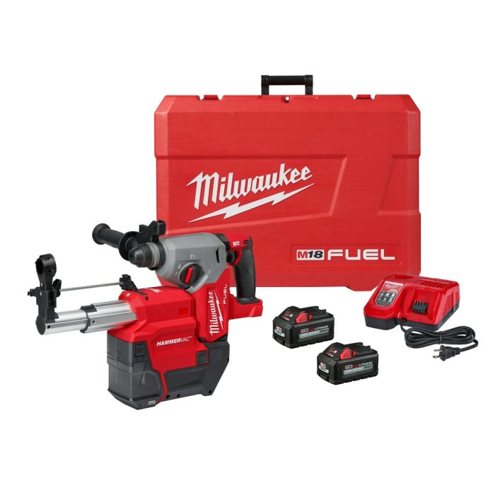 Milwaukee 2912-22DE M18 FUEL 18V 1" SDS Plus Rotary Hammer Dust Extractor Kit - Image 1