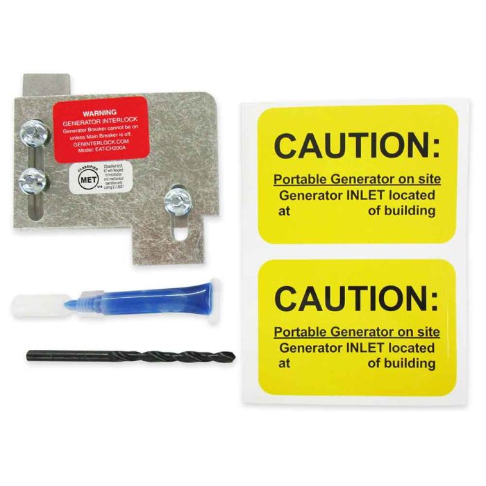 GenInterlock EAT-CH200A Generator Interlock Kit Breaker Panel 150/200 Amp CH Panels Eaton/Cutler Hammer - Image 1