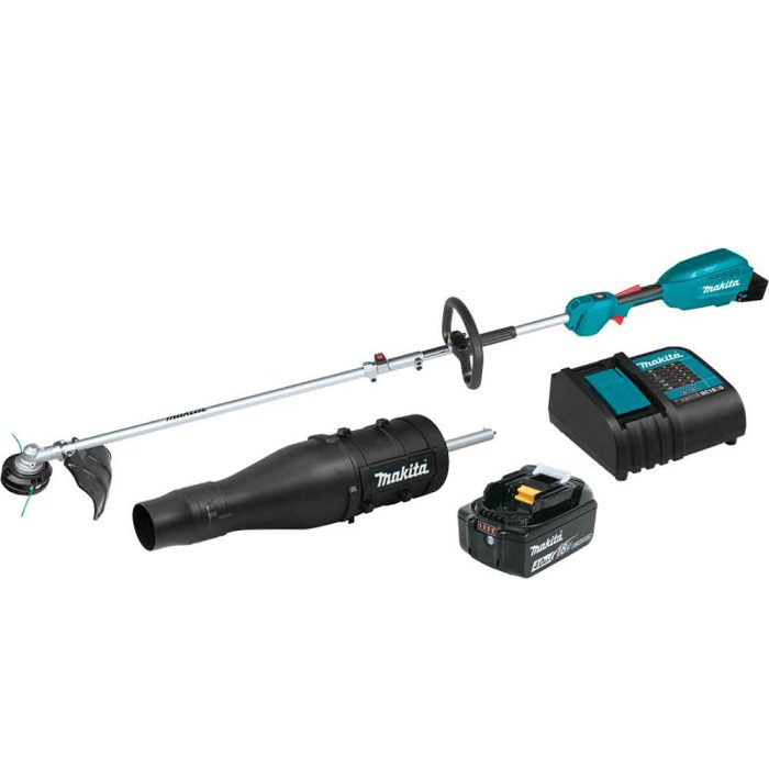 Makita XUX02SM1X3 18V LXT 13" Li-Ion String Trimmer/Blower Attachment Combo Kit - Image 1