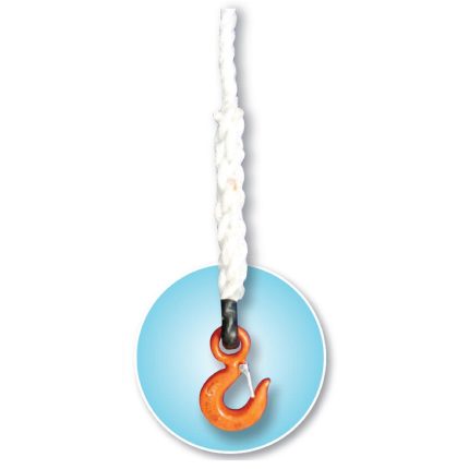 18mm Certificated Polypropylene Rope with 2 tonne snap hook - 80 Metre