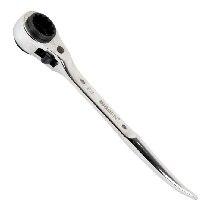 Semi-Flush Short Steel Podger Ratchet with Tether Hole - 19/22mm - Image 1