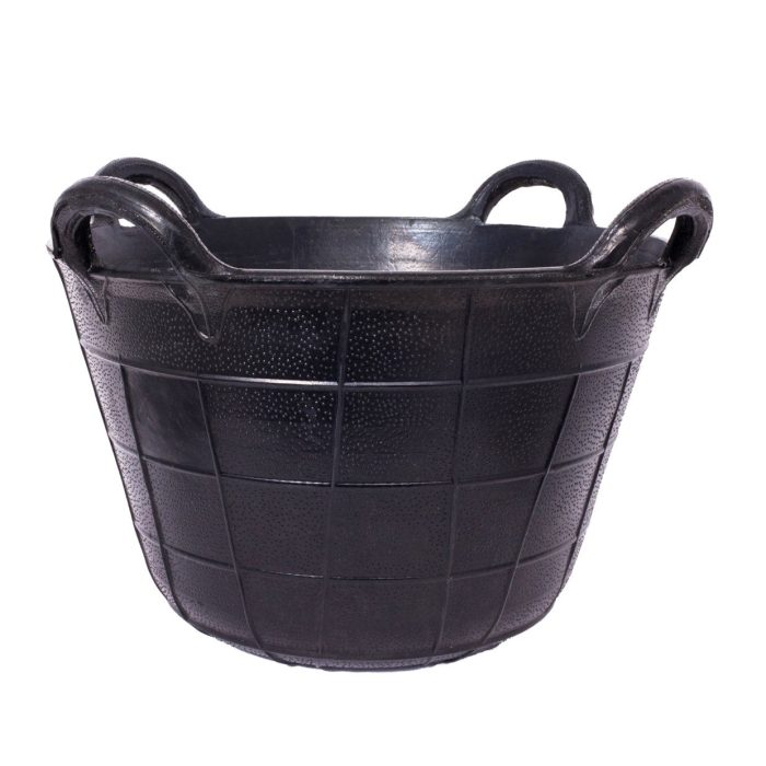 36 Litre Dean Hoist Bucket with 4 Handles - Black Tyre Rubber - Image 1