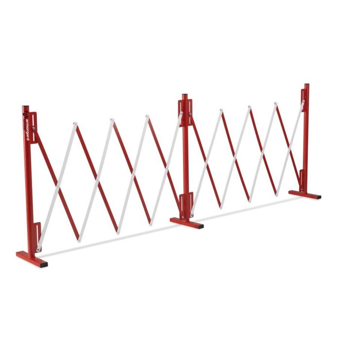 2.5m Expandable Safety Barricade Barrier - Red/White - Image 1