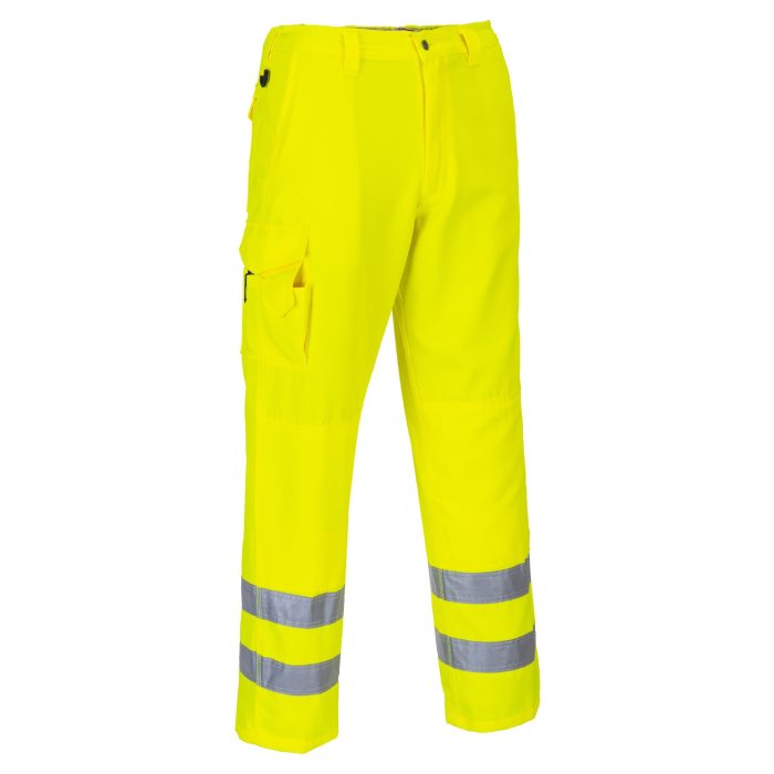 Hi-Vis Poly Cargo Trousers - Yellow - Image 1