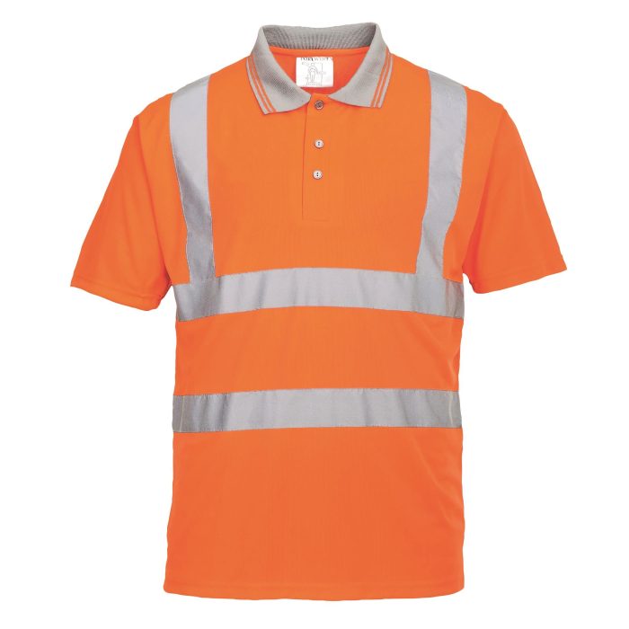 Hi-Vis Railtrack Polo Shirt - Orange - Image 1