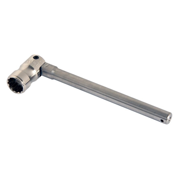 IMN 7/16" Pinched Steel Bi-Hex Spanner - Stainless Steel Thick Round 16mm - Image 1