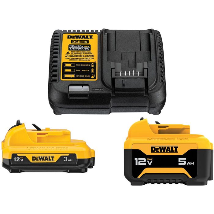 DeWALT DCB135C 12V Starter Kit w/ 3Ah Battery, 5Ah Battery, and Charger - Image 1