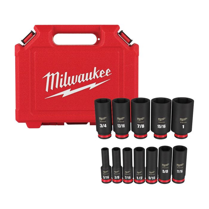 Milwaukee 49-66-7006 SHOCKWAVE 3/8" Drive SAE  6 Point Socket Set - 12PC - Image 1
