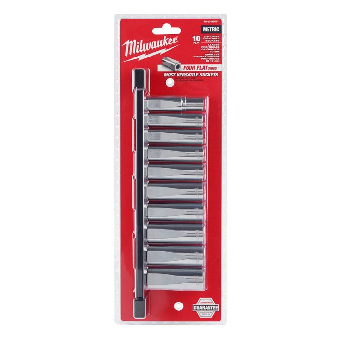 Milwaukee 48-22-9505 3/8" Drive Deep Well Metric Socket Set - 10pc - Image 1