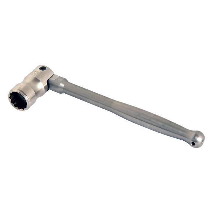 IMN Titanium 1/2" Bi-Hex Box Spanner with Tether Hole - Titanium Poker Style - Image 1