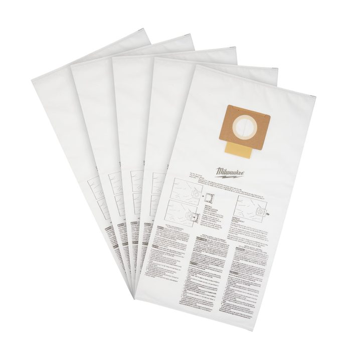 Milwaukee 49-90-1989 9 Gallon Vacuum Fleece Dust Bags - 5 PK - Image 1
