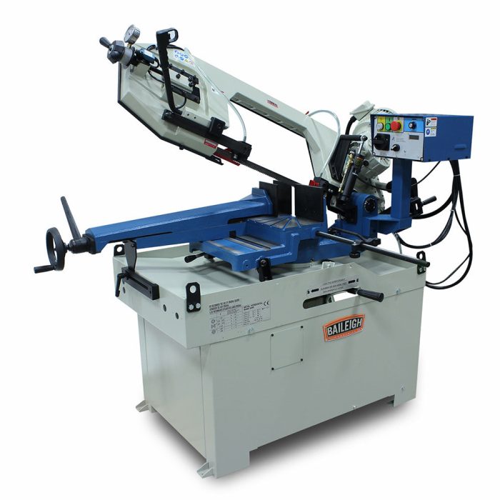 Baileigh 1001557 BS-350M 220V 10" Variable Speed Dual Miter Band Saw - Image 1